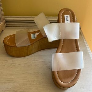Steve Madden platform clear strap sandals size 7